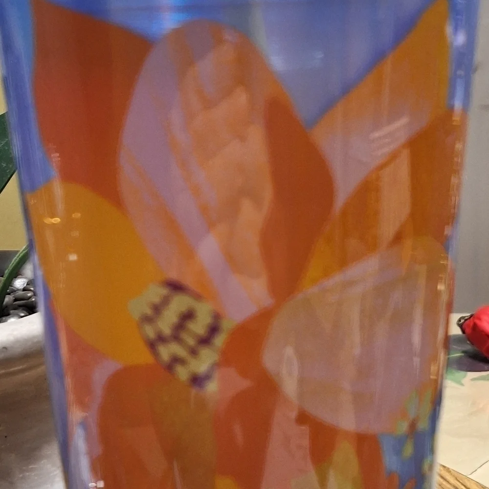 Starbucks  2024 Blue Dichronic Magnolia and FlowersTumbler